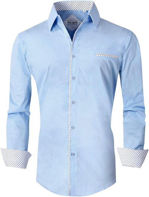 Joey CV Mens Casual Button Down Shirts Long Sleeve Regular Fit Men Shirt