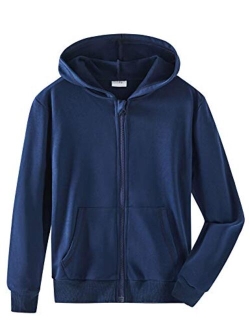 Spring&Gege Youth Solid Classic Hoodies Soft Hooded Sweatshirts for Children (3-12 Years)