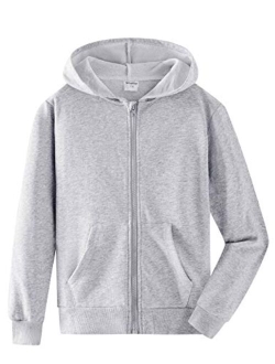 Spring&Gege Youth Solid Classic Hoodies Soft Hooded Sweatshirts for Children (3-12 Years)