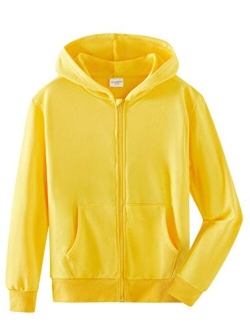 Spring&Gege Youth Solid Classic Hoodies Soft Hooded Sweatshirts for Children (3-12 Years)