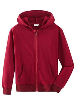 Spring&Gege Youth Solid Classic Hoodies Soft Hooded Sweatshirts for Children (3-12 Years)