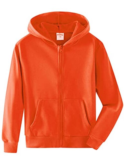 Spring&Gege Youth Solid Classic Hoodies Soft Hooded Sweatshirts for Children (3-12 Years)