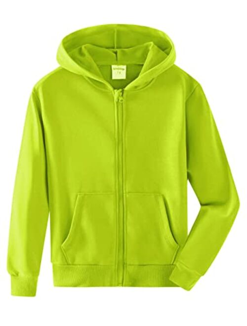 Spring&Gege Youth Solid Classic Hoodies Soft Hooded Sweatshirts for Children (3-12 Years)