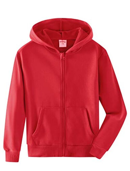 Spring&Gege Youth Solid Classic Hoodies Soft Hooded Sweatshirts for Children (3-12 Years)