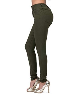 L.B FASHION High Waisted Jeans for Women Stretch Skinny Colored Long Pants Plus Size Black White Khaki