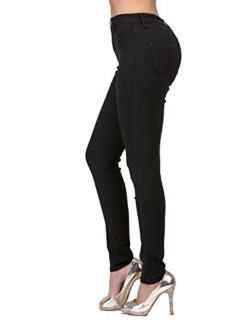 L.B FASHION High Waisted Jeans for Women Stretch Skinny Colored Long Pants Plus Size Black White Khaki