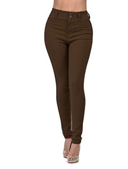 L.B FASHION High Waisted Jeans for Women Stretch Skinny Colored Long Pants Plus Size Black White Khaki