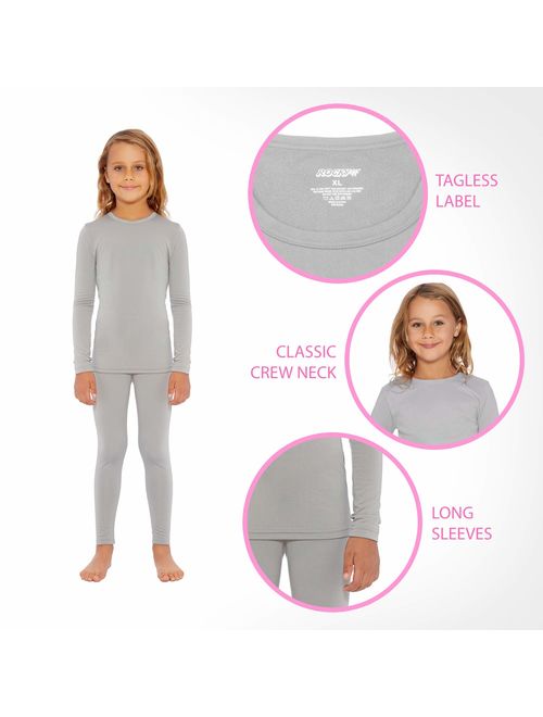 Rocky Thermal Underwear for Girls Fleece Lined Thermals Kids Base Layer Long John Set