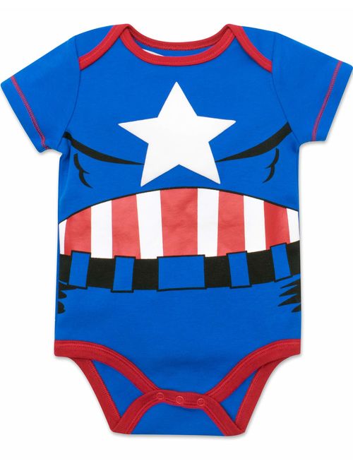 Marvel Baby Boys' 5 Pack Bodysuits - The Hulk, Spiderman, Iron Man and Captain America