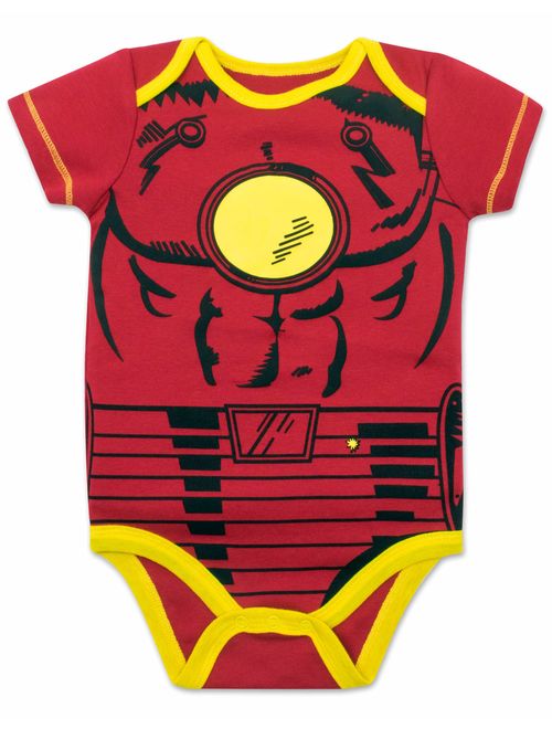 Marvel Baby Boys' 5 Pack Bodysuits - The Hulk, Spiderman, Iron Man and Captain America