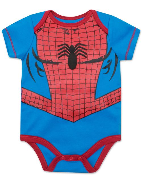 Marvel Baby Boys' 5 Pack Bodysuits - The Hulk, Spiderman, Iron Man and Captain America