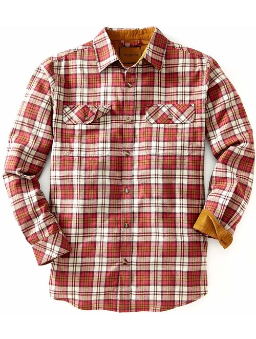 Venado Flannel Shirt for Men - Mens Flannel Plaid Shirt with Full Reach Gusset