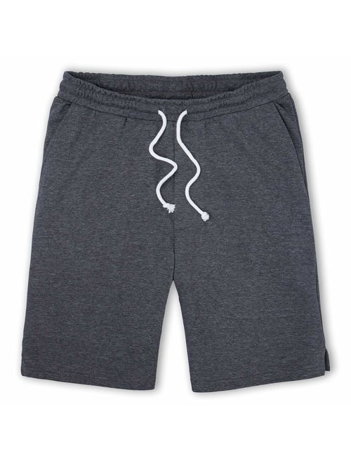 Manwan walk Men's Casual Classic Fit Cotton Elastic Jogger Gym Drawstring Knit Shorts