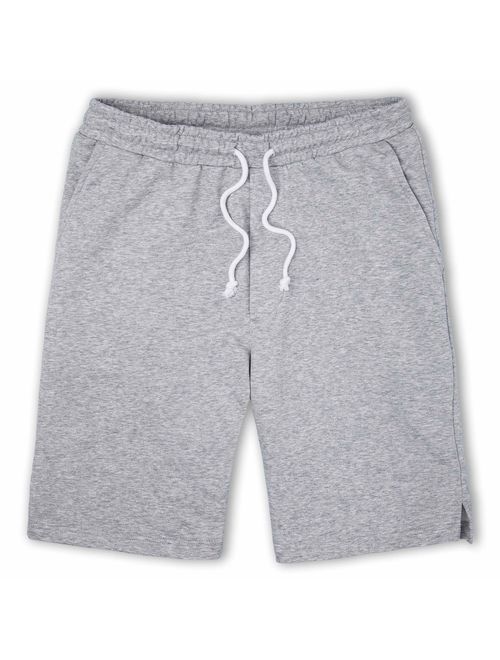 Manwan walk Men's Casual Classic Fit Cotton Elastic Jogger Gym Drawstring Knit Shorts