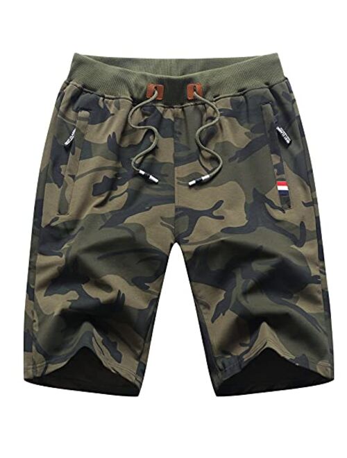 MO GOOD Mens Casual Shorts Workout Fashion Comfy Shorts Breathable Big and Tall Shorts