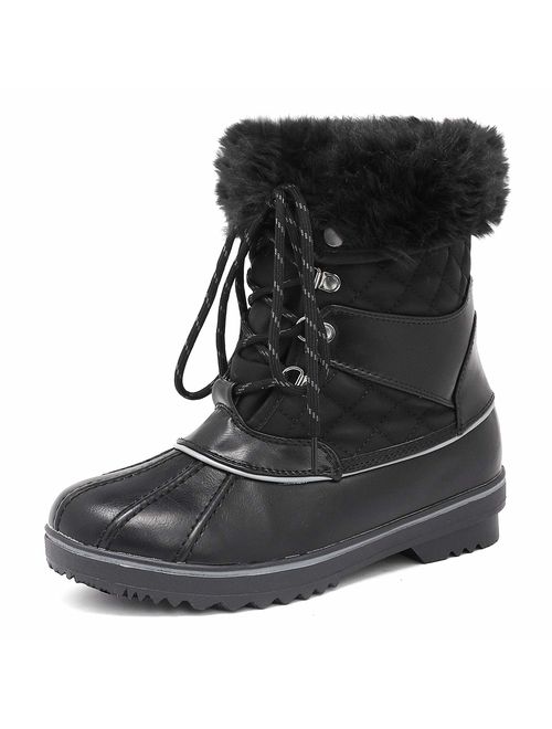 DREAM PAIRS Women's Mid Calf Winter Snow Boots