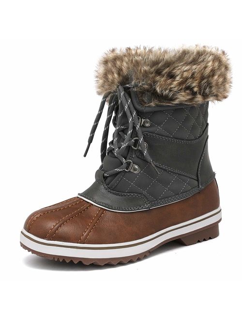 DREAM PAIRS Women's Mid Calf Winter Snow Boots