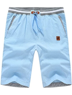 QPNGRP Mens Casual Shorts Drawstring Slim Fit Shorts for Men