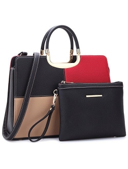 Women's Fashion Handbag Ladies Tote Shoulder Bags Satchel Purse Top Handle Work Bag with Matching Wallet