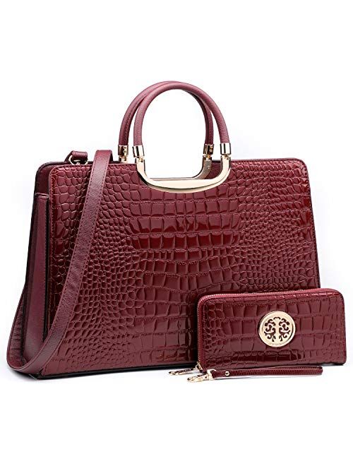 DASEIN Women's Fashion Handbag Ladies Tote Shoulder Bags Satchel Purse Top Handle Work Bag with Matching Wallet