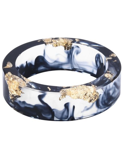 Jude Jewelers 8mm Ocean Style Transparent Plastic Resin Wedding Band Cocktail Party Ring