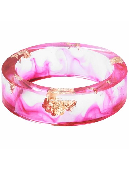 Jude Jewelers 8mm Ocean Style Transparent Plastic Resin Wedding Band Cocktail Party Ring