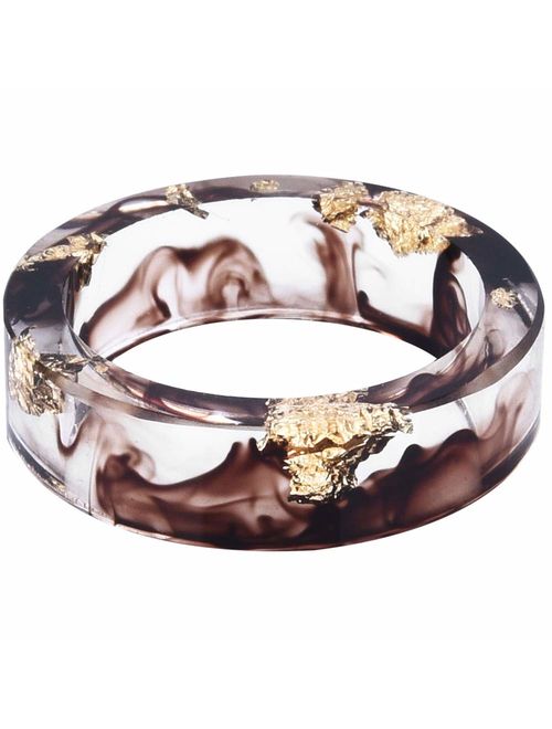 Jude Jewelers 8mm Ocean Style Transparent Plastic Resin Wedding Band Cocktail Party Ring