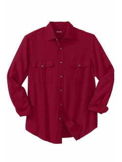 KingSize Men's Big and Tall Solid Double-Brushed Flannel Shirt