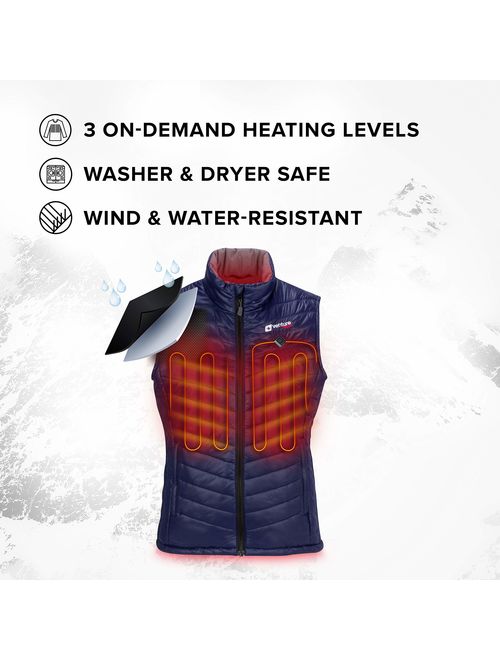 Venture Heat Women's Heated Vest with Battery Pack - Insulated Electric Jacket, Puffer Vest, Roam 2.0