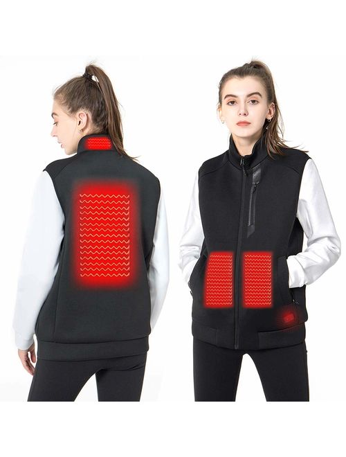 DEKINMAX Women's Heated Vest Lightweight Slim Fit Insulated USB Electric Heating Winter Vest (Power Bank not Included)