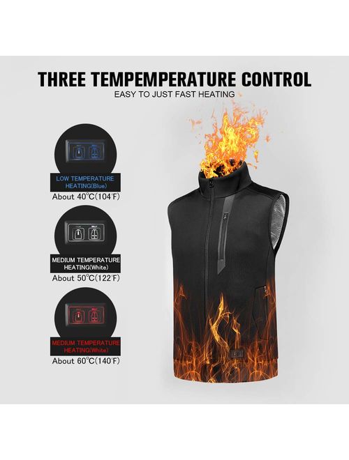 DEKINMAX Women's Heated Vest Lightweight Slim Fit Insulated USB Electric Heating Winter Vest (Power Bank not Included)