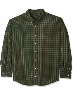 Arrow Men's Big and Tall Hamilton Poplins Long Sleeve Button Down Plaid Shirt