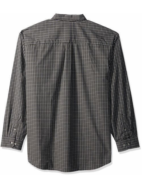 Arrow Men's Big and Tall Hamilton Poplins Long Sleeve Button Down Plaid Shirt