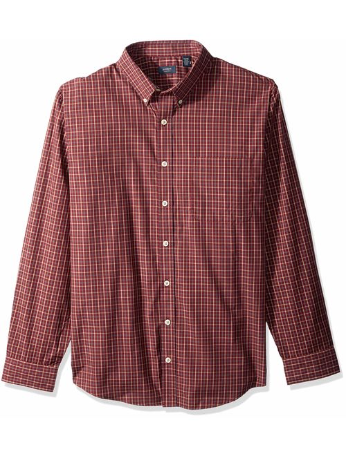 Arrow Men's Big and Tall Hamilton Poplins Long Sleeve Button Down Plaid Shirt