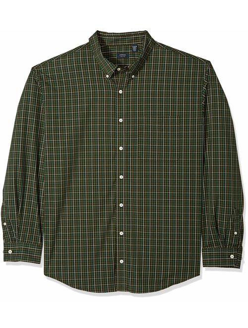 Arrow Men's Big and Tall Hamilton Poplins Long Sleeve Button Down Plaid Shirt