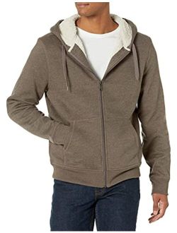 Men's Sherpa Lined Full-Zip Hooded Fleece Sweatshirt