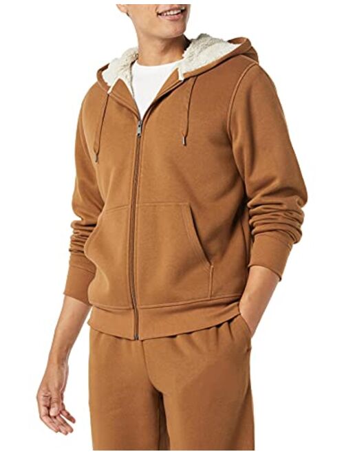 Amazon Essentials Men's Sherpa Lined Full-Zip Hooded Fleece Sweatshirt