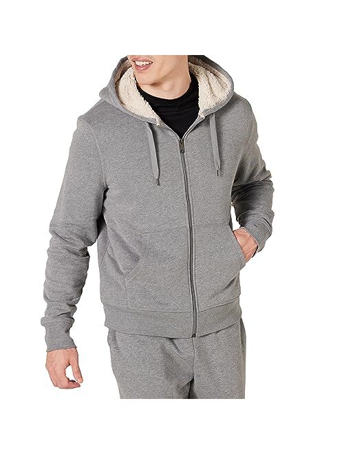 Amazon Essentials Men's Sherpa Lined Full-Zip Hooded Fleece Sweatshirt