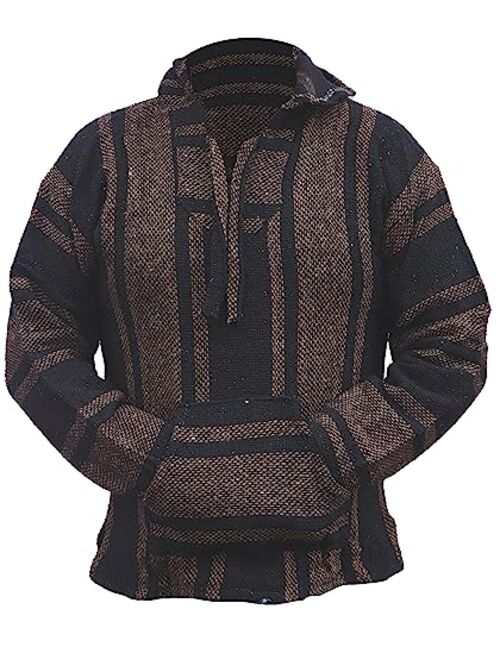 Del Mex Mexican Baja Hoodie Hippie Surf Pullover Jerga Sweater Sweatshirt 