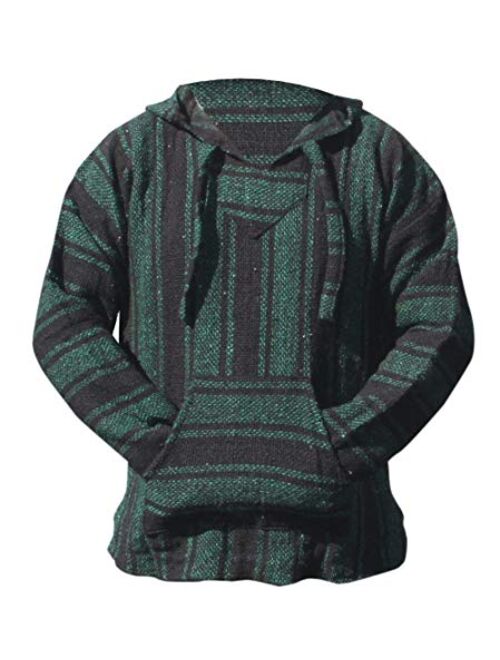 Del Mex Mexican Baja Hoodie Hippie Surf Pullover Jerga Sweater Sweatshirt 