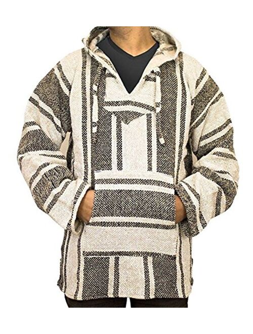 Del Mex Mexican Baja Hoodie Hippie Surf Pullover Jerga Sweater Sweatshirt 