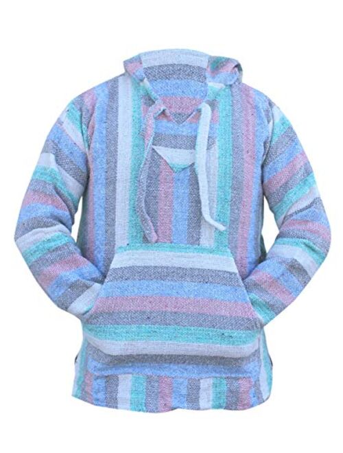 Del Mex Mexican Baja Hoodie Hippie Surf Pullover Jerga Sweater Sweatshirt 