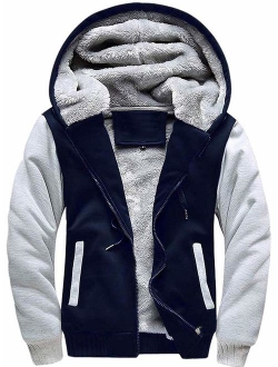 ZITY Men's Zip Up Hoodie Heavyweight Winter Sweatshirt Fleece Sherpa Lined Warm Jacket