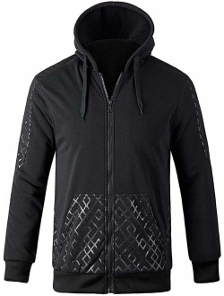 ZITY Men's Zip Up Hoodie Heavyweight Winter Sweatshirt Fleece Sherpa Lined Warm Jacket