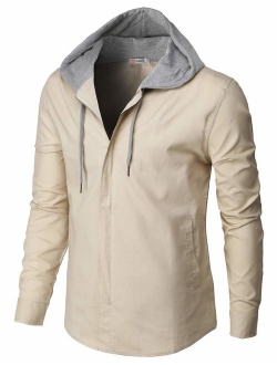 H2H Mens Casual Hoodie Jackets Long & Short Sleeve with Pockets of Various Styles