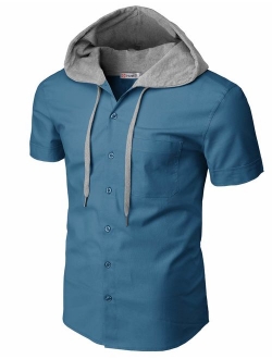 H2H Mens Casual Hoodie Jackets Long & Short Sleeve with Pockets of Various Styles