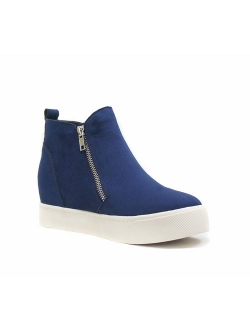 Taylor Hidden Fahsion Wedge Sneaker Shoes Side Zipper