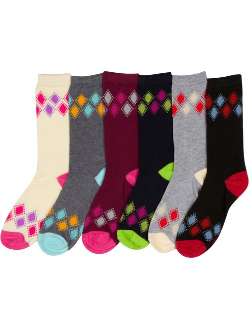 Sakkas Women's Poly Blend Soft and Stretchy Crew Pattern Socks Assorted 6-pack