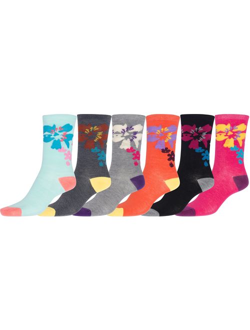 Sakkas Women's Poly Blend Soft and Stretchy Crew Pattern Socks Assorted 6-pack