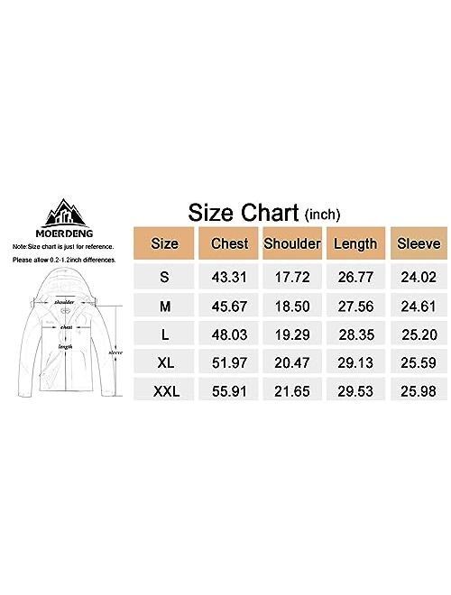 MOERDENG Women's Waterproof Ski Jacket Warm Winter Snow Coat Mountain Windbreaker Hooded Raincoat Jacket